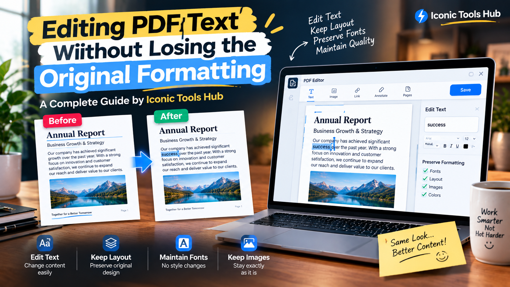 Editing PDF Texte Without Losing the Original Formatting: A Guide by Iconic Tools Hub